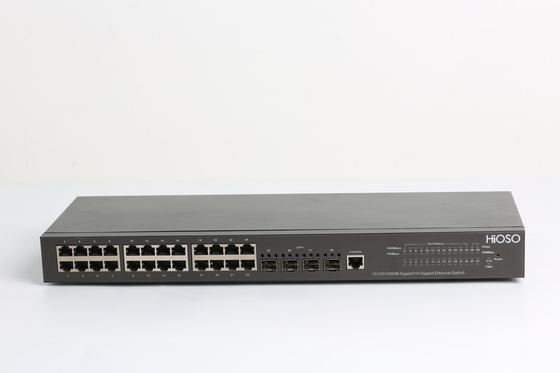 HiOSO 28 Bağlantı Noktası 24 1000M +4 10G SFP Bağlantı Noktaları Ethernet Güvenliği Endüstriyel Anahtar Ethernet Anahtarı