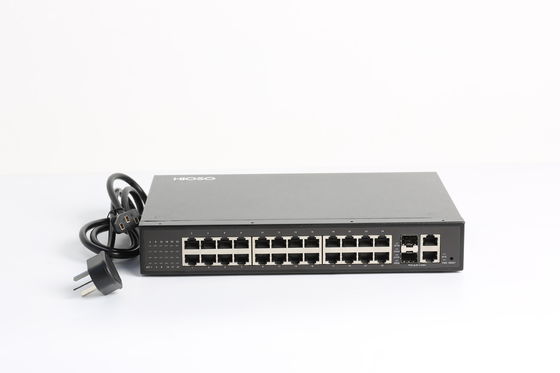 8K MAC 24 100M Tp 2 1000M Birleşik 26 Bağlantı Noktalı Gigabit Anahtarı 11W AC100V