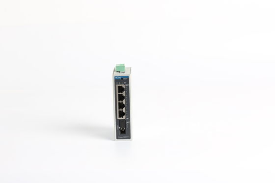 DC ve AC Gücü 1 100M FX 4 10/100M RJ45 Din Raylı Ethernet Anahtarı 5 Bağlantı Noktası