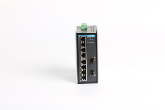 CCC Sertifikalı IP40 Metal Kabuk DC12V Din Raylı Ethernet Anahtarı 10 Bağlantı Noktalı