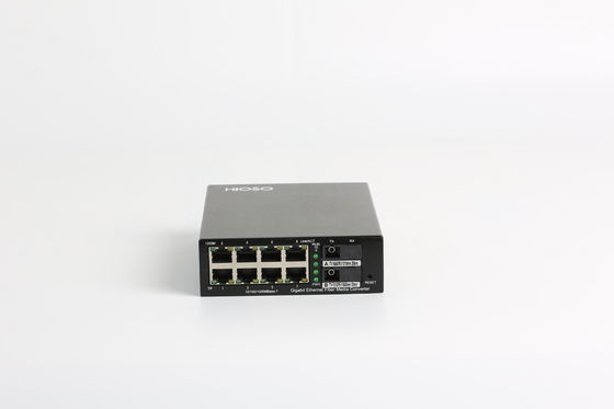 HiOSO 10/100/1000Mbps 1310nm Fiber Optik - Ethernet Dönüştürücü 8 Bağlantı Noktası