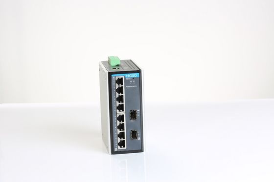 2 1000M SFP 8 10/100/1000M RJ45 Din Raylı Ethernet Anahtarı Endüstriyel