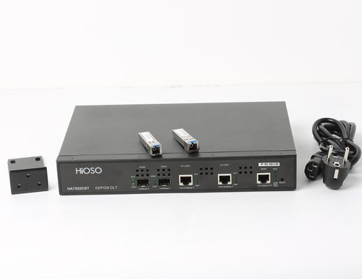 HiOSO Mini 2 Bağlantı Noktalı Epon Olt FTTH Bağımsız Tip AC220V, 2 SFP Px20+++ ile