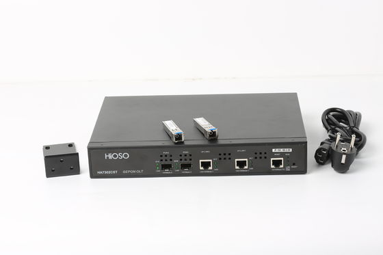 HiOSO Pizza Kutusu Metal Epon Olt 2 Bağlantı Noktası Bağımsız 2 PON OLT Optik Hat Terminali