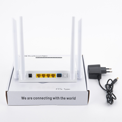 FTTH FTTO Çözümü için HiOSO Dual Band ONU 4GE WIFI Plastik Muhafaza XPON ONU